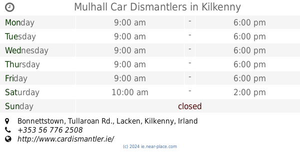 Butler Electrical And Pumps County Kilkenny Opening Times Tel